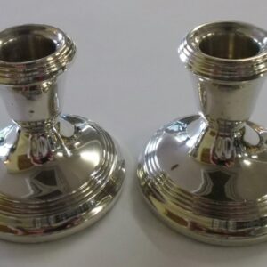 Pair of HMSS candlesticks Sanders & MacKenzie Birmingham 1920