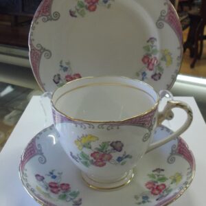 Hand painted Grafton china trio circa 1950