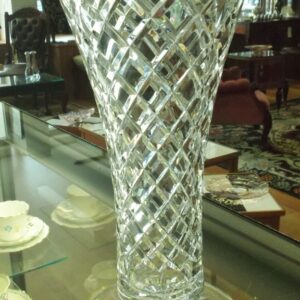 Hand cut crystal vase circa 1950