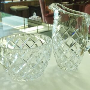 Vintage crystal sugar bowl and creamer circa 1950