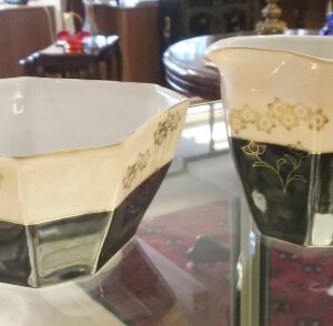 Fine porcelain Japanese sugar bowl and creamer circa 1930
