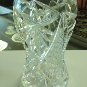 Hand cut crystal vase circa 1900