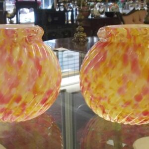 Pair of Victorian spatter glass vases circa 1890