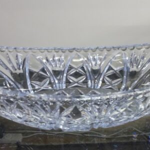 Cut crystal boat vase circa 1960