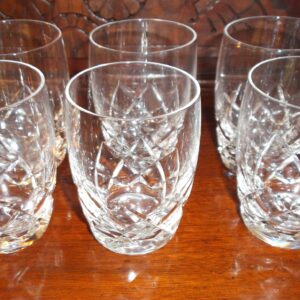 Set of six cut crystal liqueur glasses circa 1960