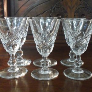 Set of six Stuart Crystal liqueur glasses circa 1950