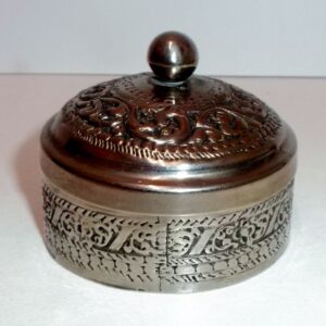 Asian silver lidded trinket box