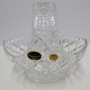 Bohemia cut crystal basket 19cm high