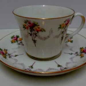 Crescent China ‘Junetime’ cup and saucer circa 1940