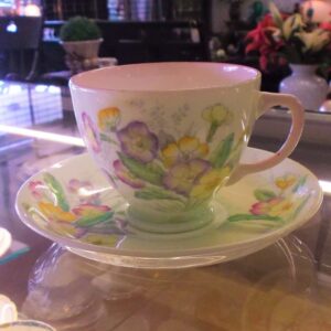 Sampson Smith hand painted cup and saucer circa 1930