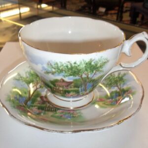 Queen Anne ‘Tudor Cottage’ cup and saucer circa 1950