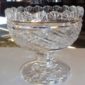 Waterford hand cut fan and diamond pattern comport circa 1950