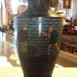 Engraved bronze champleve vase China early 19th century