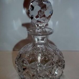 Hand cut crystal perfume bottle c1940