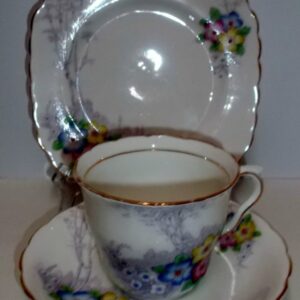 Hand painted Colclough ‘Lavender Tree’ trio c1935
