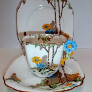 Hand painted Standard China Art Deco trio c1930