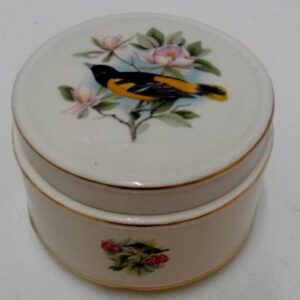 Sadler lidded trinket box with birds c 1950