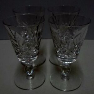 Set of four Stuart Crystal liquor glasses