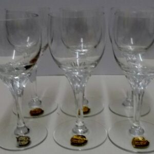 Set of six Bohemia crystal port glasses