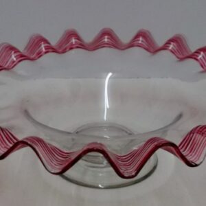 Victorian ruffled edge crystal bowl