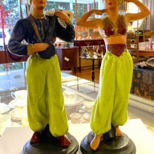 Pair of Alex Backer chalkware figurines USA 1950