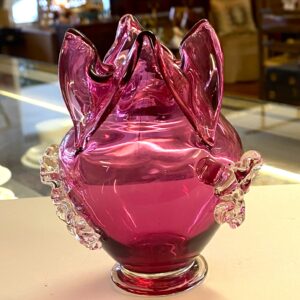 Victorian ruby glass vase circa 1880