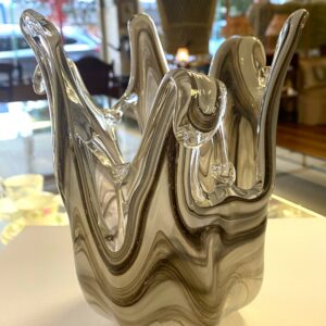 Hand blown Murano style handkerchief vase circa 1960