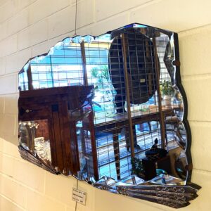 Art Deco mirror with metal decorations circa 1930