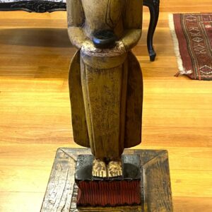 Hand carved and painted Thai Buddha statue dated 16.11.2007
