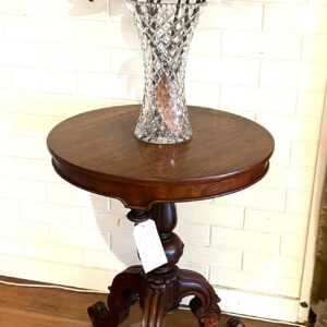 Victorian mahogany occasional table on a tripod base with extensive carving England circa 1880