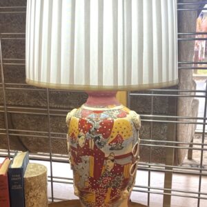 Hand painted Satsuma vase converted into a lamp Japan circa 1920