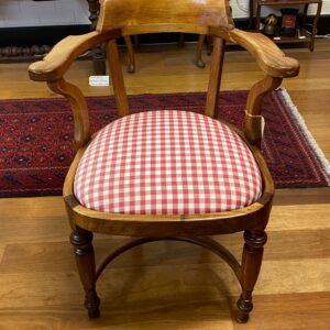 Oak  upholstered  desk  chair  with  U shaped  base,  upholstery  is  later (early  repair ) Australia  circa  1940