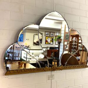 Art Deco sectional mirror with gilt plaster base France circa 1920