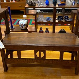 Arts and Crafts oak window seat England circa 1910