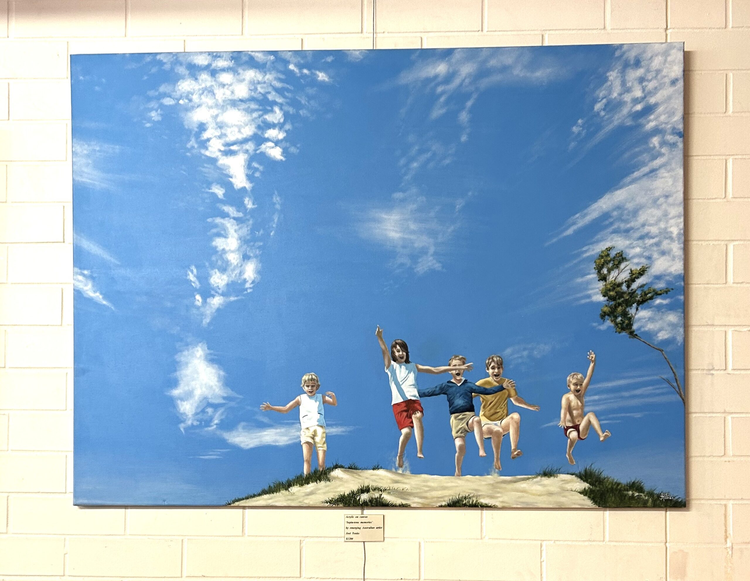 Acrylic on canvas ‘Sepia-tone memories’ by emerging Australian artist Joel Tonks