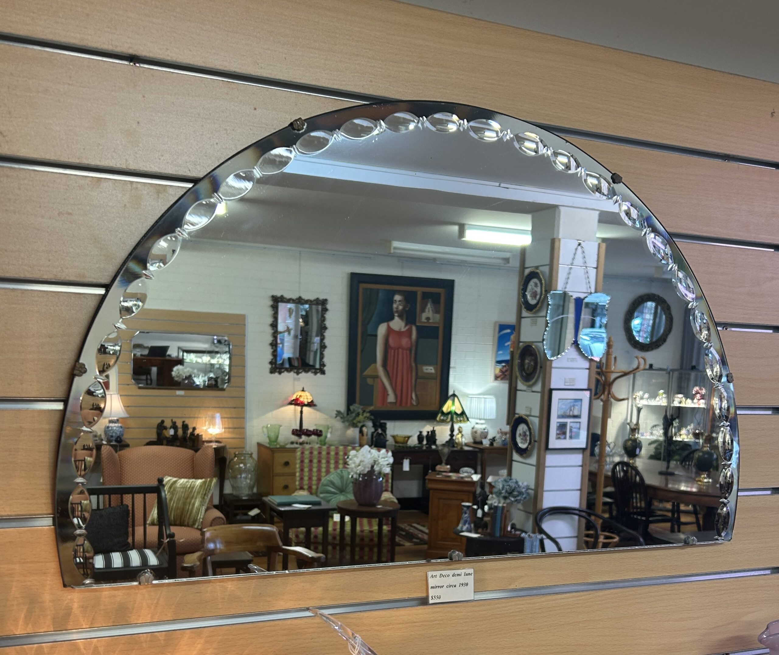 Art Deco demi lune mirror circa 1930